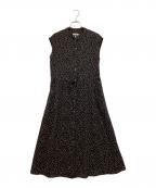 DRESSTERIORドレステリア）の古着「ドットプリントフレンチスリーブワンピース」｜ネイビー