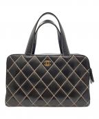 CHANELシャネル）の古着「ワイルドステッチハンドバッグ」｜ブラック