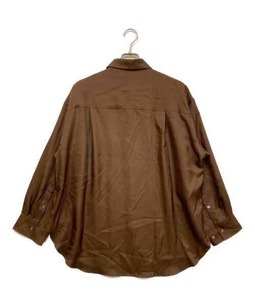 FRAMeWORK（フレームワーク）FRAMeWORK (フレームワーク) シルキーツイルダブルポケットシャツ ブラウン サイズ:FREE 未使用品の古着・服飾アイテム
