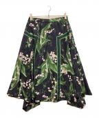 MUVEILミュベール）の古着「ドットスズランプリントスカート」｜ネイビー