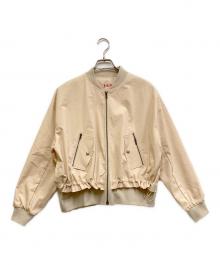 Mia asterism（ミーアアステリズム）の古着「裾リブロゴスタジャン」｜ベージュ