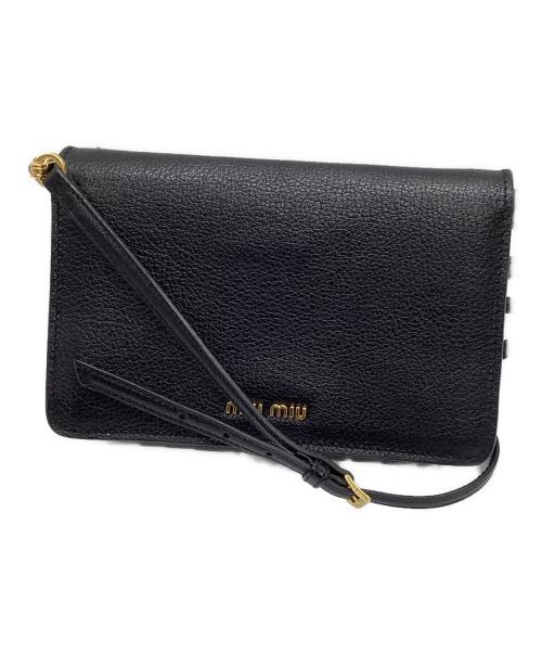 MIU MIU（ミュウミュウ）MIU MIU (ミュウミュウ) ショルダーウォレット ブラック サイズ:表記なしの古着・服飾アイテム