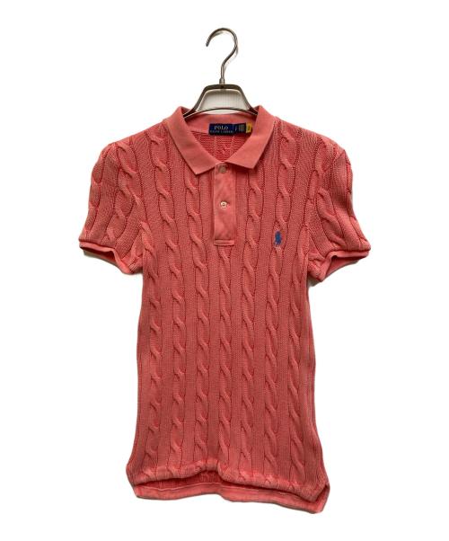 POLO RALPH LAUREN（ポロ・ラルフローレン）POLO RALPH LAUREN (ポロ・ラルフローレン) ケーブルニットポロシャツ ピンク サイズ:Sの古着・服飾アイテム