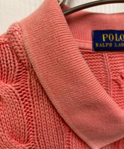 POLO RALPH LAUREN（ポロ・ラルフローレン）POLO RALPH LAUREN (ポロ・ラルフローレン) ケーブルニットポロシャツ ピンク サイズ:Sの古着・服飾アイテム