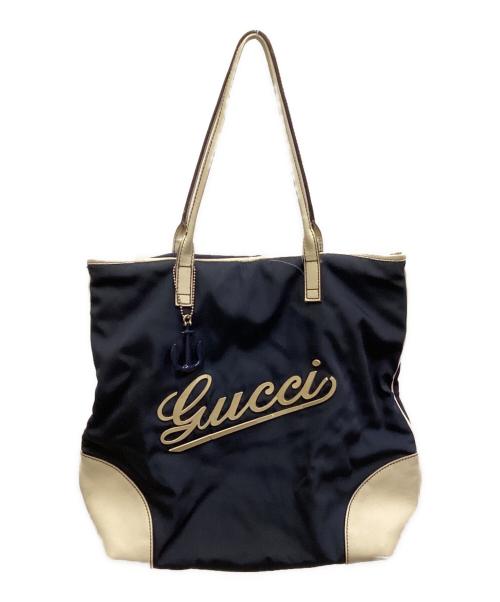 GUCCI（グッチ）GUCCI (グッチ) トートバッグ ネイビーの古着・服飾アイテム