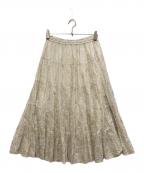 ne quittez pasヌキテパ）の古着「Gold Flower Print Skirt」｜ホワイト