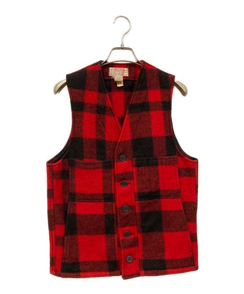 FILSON GARMENT（フィルソン ガーメント）FILSON GARMENT (フィルソン ガーメント) マッキーノウールベスト レッド×ブラック サイズ:SIZE 36の古着・服飾アイテム