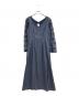 AMERI（アメリ）の古着「レーススリーブリファインドドレス」｜ブルー