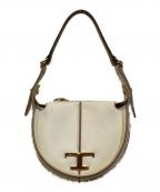 TOD'Sトッズ）の古着「Tタイムレスハーフムーンハンドバッグ」｜ホワイト