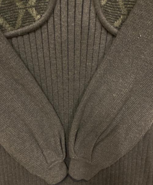 PUBLIC TOKYO（パブリックトウキョウ）PUBLIC TOKYO (パブリックトウキョウ) ダイヤパターンセットニット長袖ワンピース カーキ サイズ:-の古着・服飾アイテム