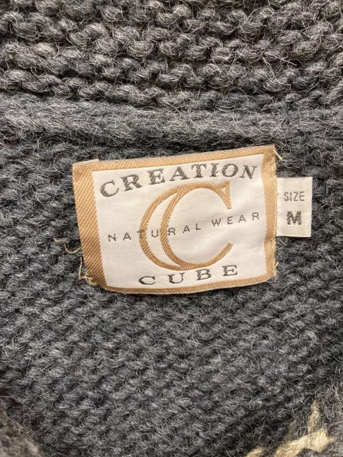 CREATION CUBE（クリエーション キューブ）CREATION CUBE (クリエーション キューブ) ヘンリーネックカウチンセーター グレー サイズ:SIZE Mの古着・服飾アイテム
