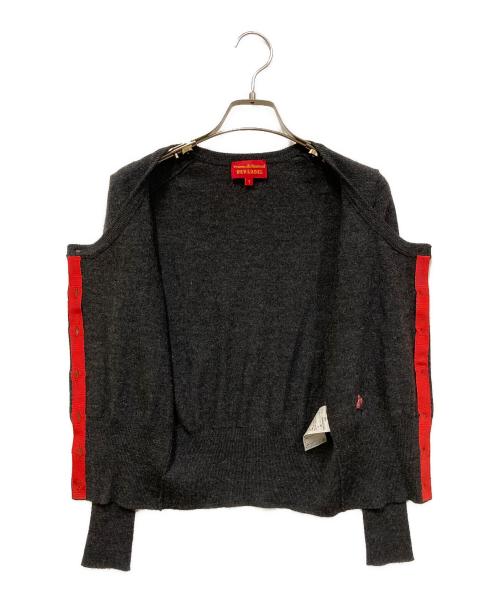 Vivienne Westwood RED LABEL（ヴィヴィアンウエストウッドレッドレーベル）Vivienne Westwood RED LABEL (ヴィヴィアンウエストウッドレッドレーベル) オーブ刺繍カーディガン チャコールグレー サイズ:SIZE Mの古着・服飾アイテム