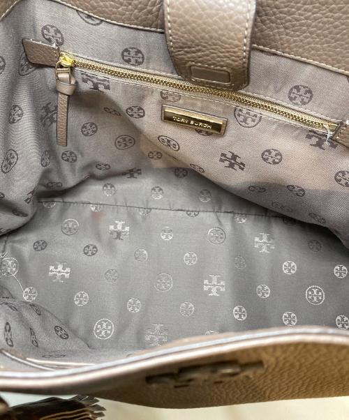 TORY BURCH（トリーバーチ）TORY BURCH (トリーバーチ) レザートートバッグ ブラウンの古着・服飾アイテム