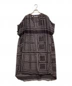 Traditional Weatherwearトラディショナルウェザーウェア）の古着「GATHERED CAFTAN SHORT SLEEVE ONE-PIECE」｜ブラック