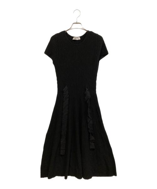 VALENTINO ROMA（ヴァレンティノ ローマ）VALENTINO ROMA (ヴァレンティノ ローマ) 半袖ニットワンピース ブラック サイズ:SIZE Freeの古着・服飾アイテム