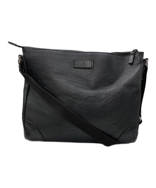 GUCCI（グッチ）GUCCI (グッチ) レザーショルダーバッグ ブラックの古着・服飾アイテム