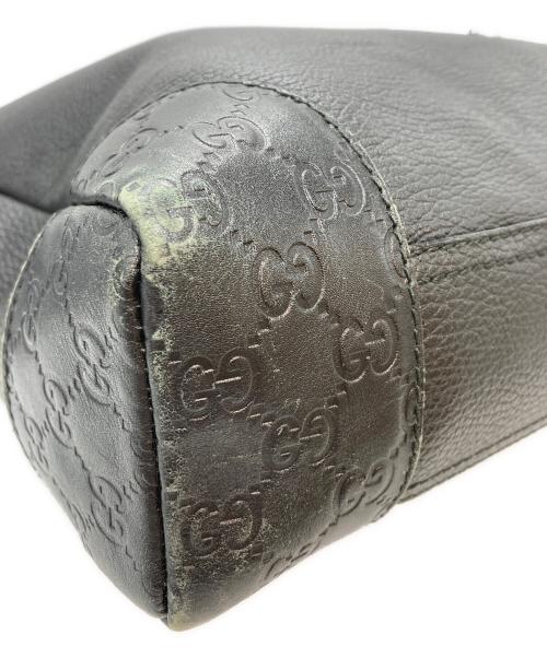 GUCCI（グッチ）GUCCI (グッチ) レザーショルダーバッグ ブラックの古着・服飾アイテム