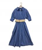 FRAY IDフレイ アイディー）の古着「ベルト付カシュクールシャツワンピース」｜ブルー
