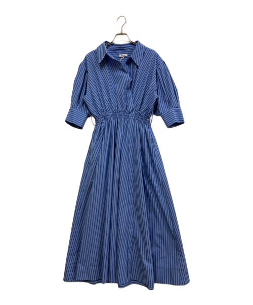 FRAY ID（フレイ アイディー）FRAY ID (フレイ アイディー) ベルト付カシュクールシャツワンピース ブルー サイズ:S 未使用品の古着・服飾アイテム