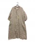 Gauzeガーゼ）の古着「リネンシャツワンピース」｜ベージュ