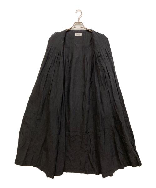 maison de soil（メゾンドソイル）maison de soil (メゾンドソイル) ピンタックリネンシャツワンピース ブラック サイズ:2の古着・服飾アイテム