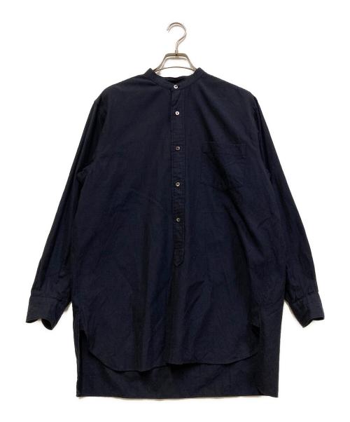 COMOLI（コモリ）COMOLI (コモリ) コットンネル バンドカラーシャツ ネイビー サイズ:SIZE ２の古着・服飾アイテム