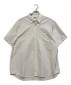 STEVEN ALANスティーブンアラン）の古着「COTTON TYPEWRITER REVERSE SEAM SHORT SLEEVE SHIRT」｜ホワイト