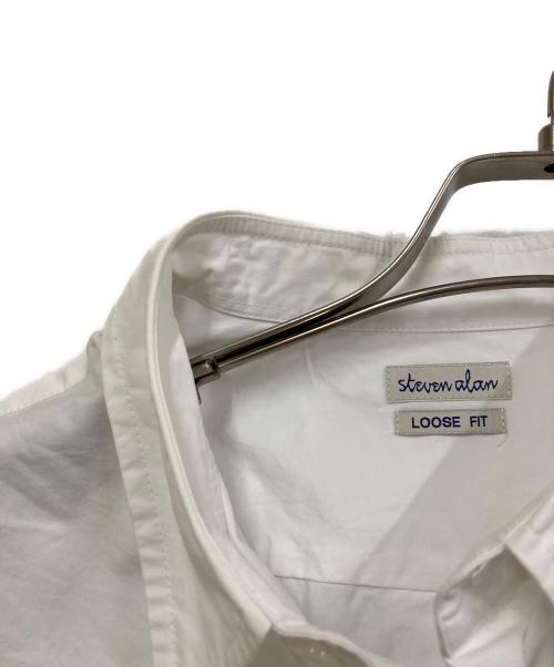 STEVEN ALAN（スティーブンアラン）STEVEN ALAN (スティーブンアラン) COTTON TYPEWRITER REVERSE SEAM SHORT SLEEVE SHIRT ホワイト サイズ:SIZE Lの古着・服飾アイテム