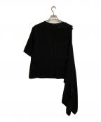 MM6 Maison Margielaエムエムシックスメゾンマルジェラ）の古着「アシンメトリートップス」｜ブラック