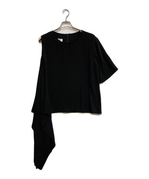 MM6 Maison Margiela（エムエムシックスメゾンマルジェラ）MM6 Maison Margiela (エムエムシックスメゾンマルジェラ) アシンメトリートップス ブラック サイズ:40の古着・服飾アイテム
