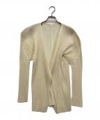 PLEATS PLEASEプリーツプリーズ）の古着「プリーツカーディガン」｜アイボリー