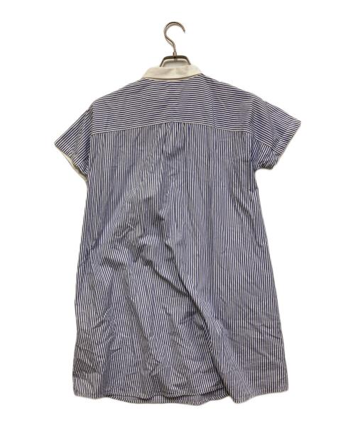BURBERRY BLUE LABEL（バーバリー ブルー レーベル）BURBERRY BLUE LABEL (バーバリーロンドンブルーレーベル) ロゴ刺繍ストライプワンピース ブルー サイズ:38の古着・服飾アイテム