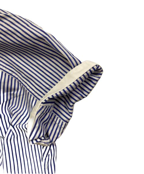 BURBERRY BLUE LABEL（バーバリー ブルー レーベル）BURBERRY BLUE LABEL (バーバリーロンドンブルーレーベル) ロゴ刺繍ストライプワンピース ブルー サイズ:38の古着・服飾アイテム