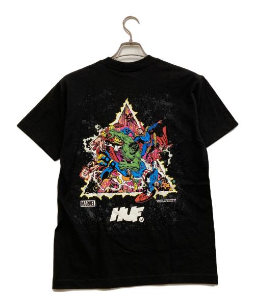 MARVEL（マーベル）MARVEL (マーベル) HUF (ハフ) COSMIC ASSEMBLAGE TEE ブラック サイズ:S 未使用品の古着・服飾アイテム