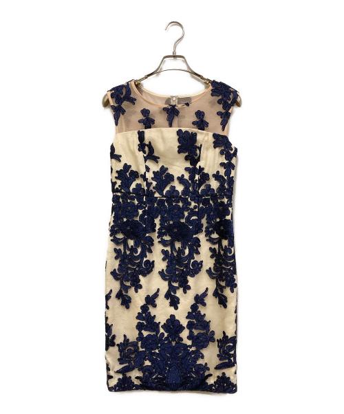 Diagram（ダイアグラム）Diagram (ダイアグラム) コードチュール刺繍タイトワンピース ベージュ サイズ:SIZE S (34)の古着・服飾アイテム