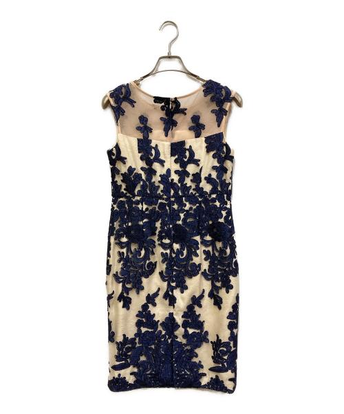 Diagram（ダイアグラム）Diagram (ダイアグラム) コードチュール刺繍タイトワンピース ベージュ サイズ:SIZE S (34)の古着・服飾アイテム