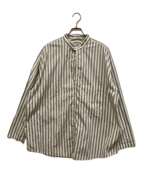 HERMES（エルメス）HERMES (エルメス) セリエボタンノーカラーシャツ グレー サイズ:40の古着・服飾アイテム