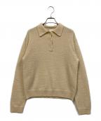 6(ROKU) BEAUTY&YOUTHロク ビューティーアンドユース）の古着「COLLAR KNIT」｜ベージュ