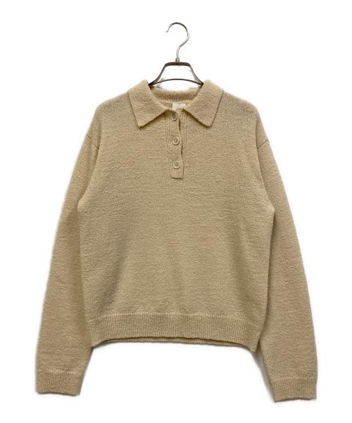 6(ROKU) BEAUTY&YOUTH（ロク ビューティーアンドユース）6(ROKU) BEAUTY&YOUTH (ロク ビューティーアンドユース) COLLAR KNIT ベージュ サイズ:表記なしの古着・服飾アイテム
