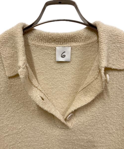 6(ROKU) BEAUTY&YOUTH（ロク ビューティーアンドユース）6(ROKU) BEAUTY&YOUTH (ロク ビューティーアンドユース) COLLAR KNIT ベージュ サイズ:表記なしの古着・服飾アイテム