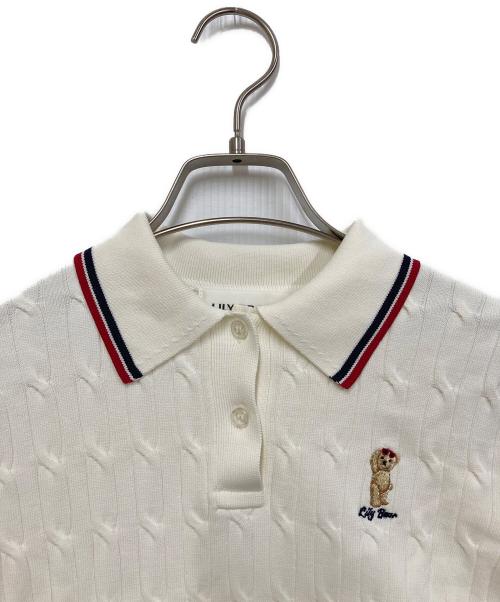 Lily Brown（リリーブラウン）Lily Brown (リリーブラウン) Lily Bearポロニットプルオーバー ホワイト サイズ:FREEの古着・服飾アイテム