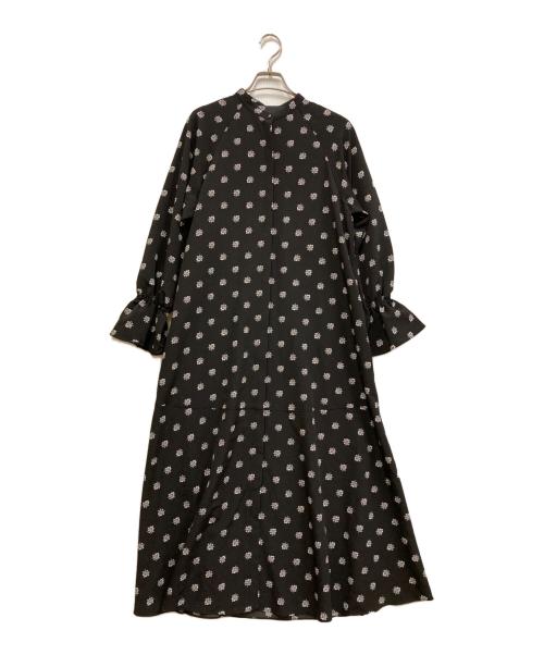 UNFILO（アンフィーロ）UNFILO (アンフィーロ) 花柄シャツワンピース ブラック サイズ:Mの古着・服飾アイテム