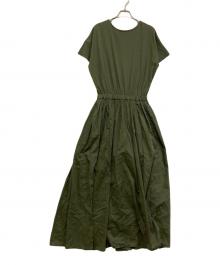 URBAN RESEARCH DOORS（アーバンリサーチドアーズ）の古着「コットンボイルドッキングギャザーワンピース」｜グリーン