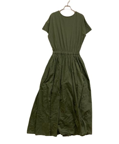 URBAN RESEARCH DOORS（アーバンリサーチドアーズ）URBAN RESEARCH DOORS (アーバンリサーチドアーズ) コットンボイルドッキングギャザーワンピース グリーン サイズ:SIZE Mの古着・服飾アイテム