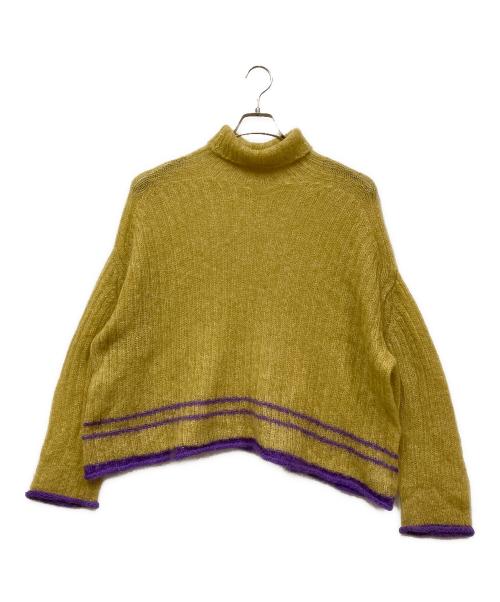 LE CIEL BLEU（ルシェルブルー）LE CIEL BLEU (ルシェルブルー) カラーラインヘムモヘアニット イエロー サイズ:SIZE 36の古着・服飾アイテム