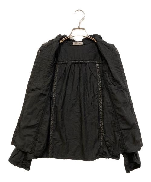 MACPHEE（マカフィー）MACPHEE (マカフィー) ビンテージローン スタンドカラーブラウス ブラック サイズ:SIZE 36の古着・服飾アイテム