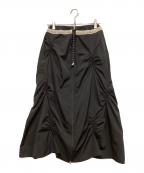 eimee lawエイミーロウ）の古着「ランダムギャザー Wジップスカート」｜ブラック
