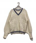 POPPYポピー）の古着「FLOWER LINE KNIT」｜ホワイト