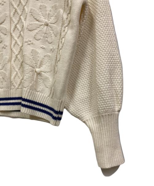 POPPY（ポピー）POPPY (ポピー) FLOWER LINE KNIT ホワイト サイズ:SIZE Freeの古着・服飾アイテム