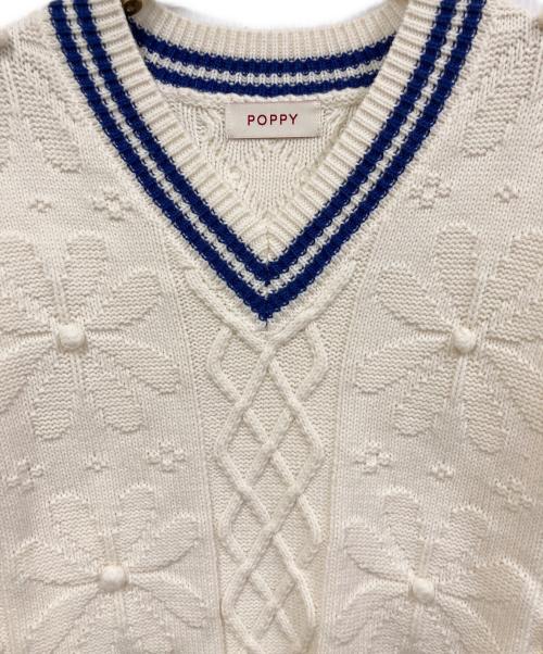POPPY（ポピー）POPPY (ポピー) FLOWER LINE KNIT ホワイト サイズ:SIZE Freeの古着・服飾アイテム